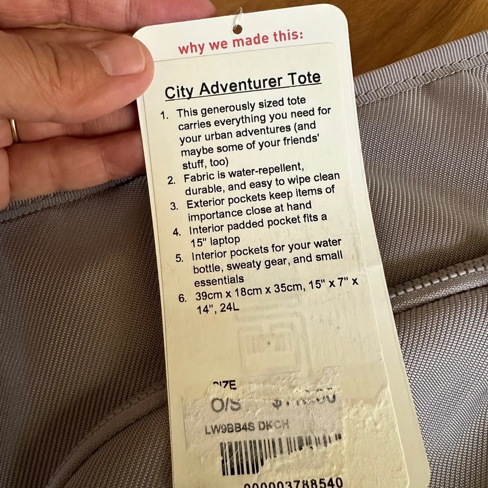 NWT Lululemon City Adventurer Tote Dark Chrome 24L - Picture 6 of 13